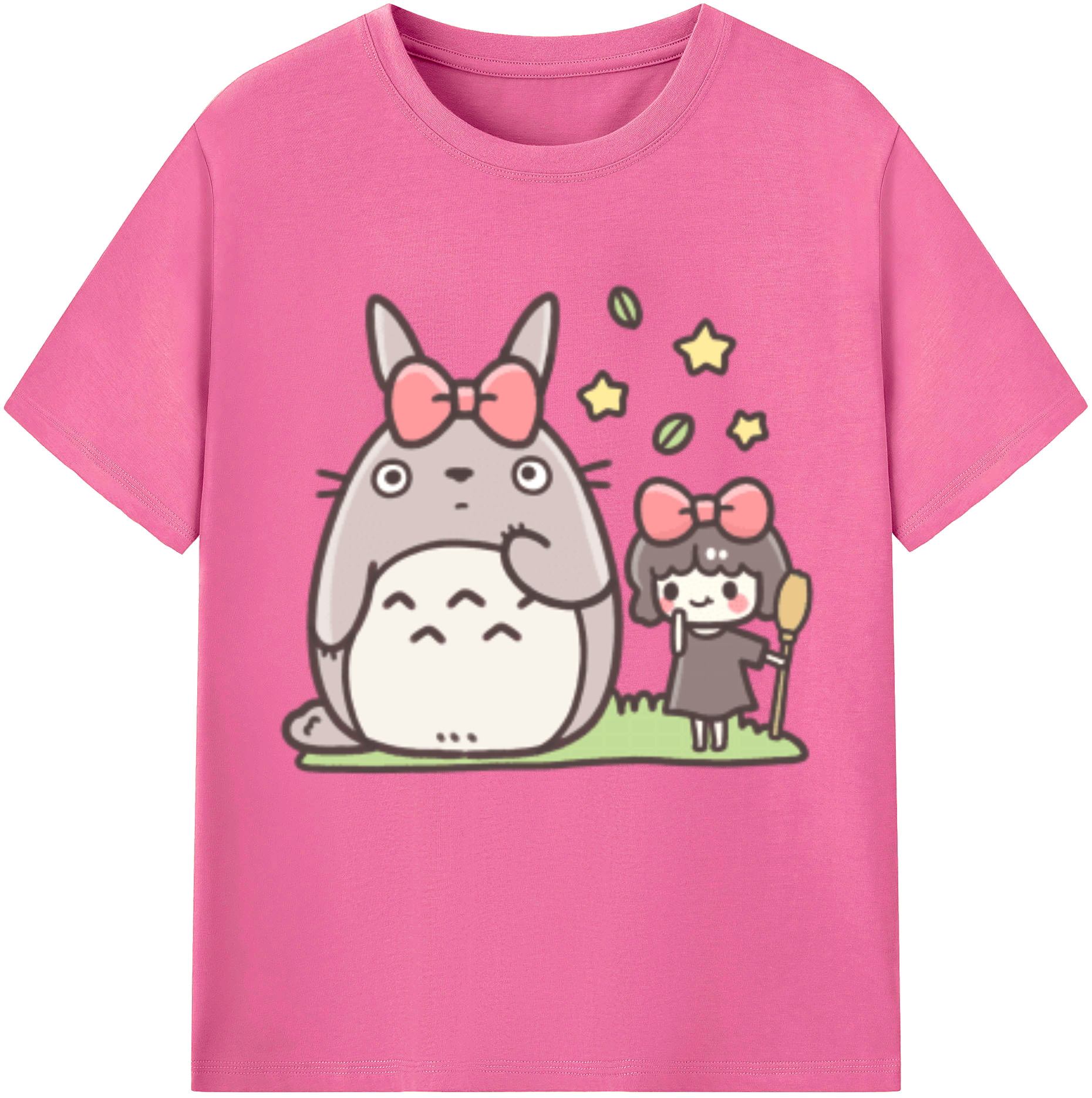 （画像用） となりのトトロ 草壁メイ 草壁サツキ My Neighbor Totoro Satsuki Kusakabe Mei Kusakabe レディースカジュアルプリントTシャツ（綿100％）